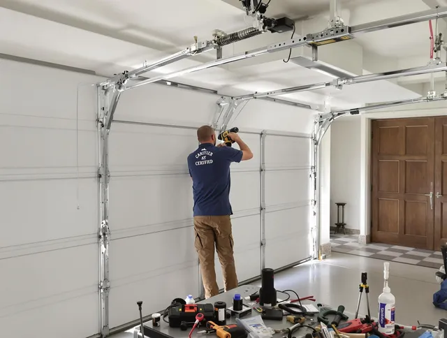Gahanna Garage Door Repair certified technician performing precision garage door repair in Gahanna