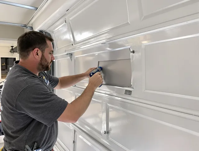 Garage door panel repair by Gahanna Garage Door Repair in Gahanna
