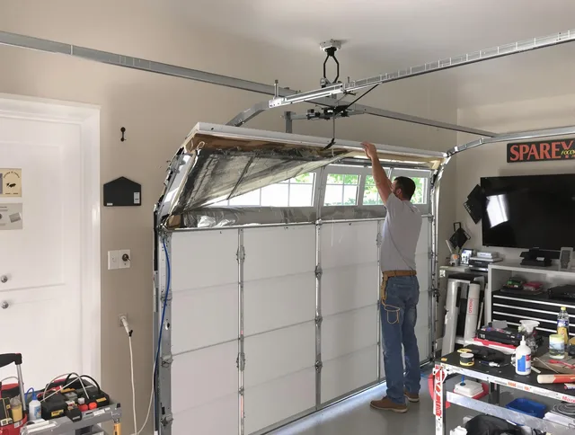 Garage door section replacement by Gahanna Garage Door Repair in Gahanna
