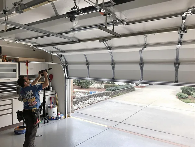 Garage door track repair service by Gahanna Garage Door Repair in Gahanna